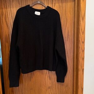 Aritzia Wilfred Maria Black Crew Neck Sweater